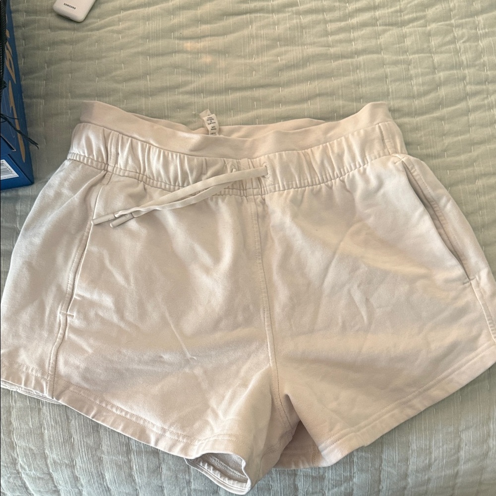 lululemon athletica Cream Drawstring Athletic Lounge Shorts